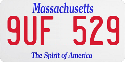 MA license plate 9UF529