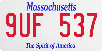 MA license plate 9UF537
