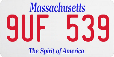 MA license plate 9UF539