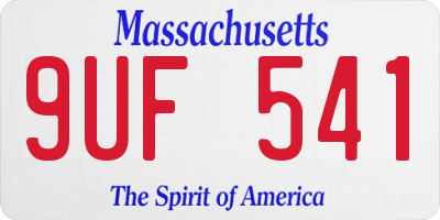 MA license plate 9UF541