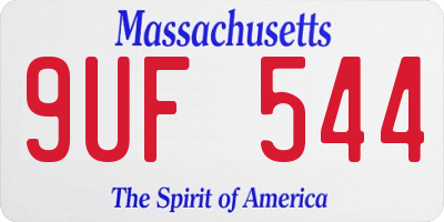 MA license plate 9UF544