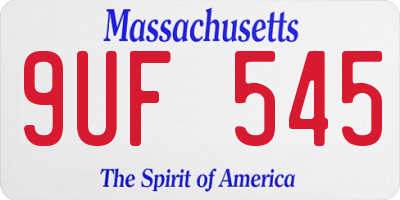 MA license plate 9UF545