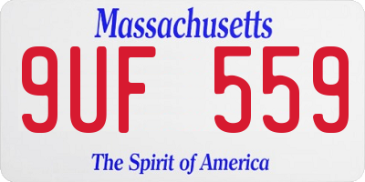 MA license plate 9UF559
