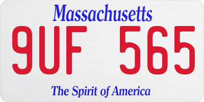 MA license plate 9UF565