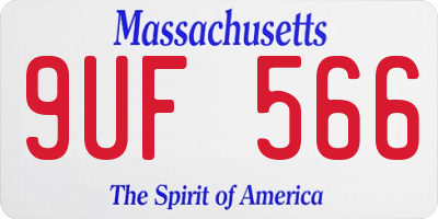 MA license plate 9UF566