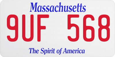 MA license plate 9UF568
