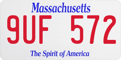 MA license plate 9UF572
