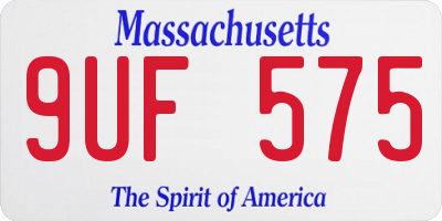 MA license plate 9UF575