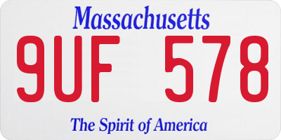 MA license plate 9UF578