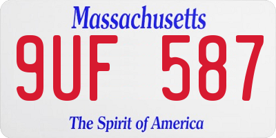 MA license plate 9UF587