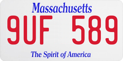 MA license plate 9UF589