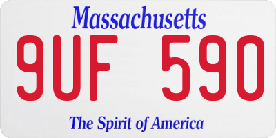 MA license plate 9UF590