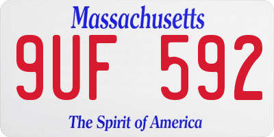MA license plate 9UF592