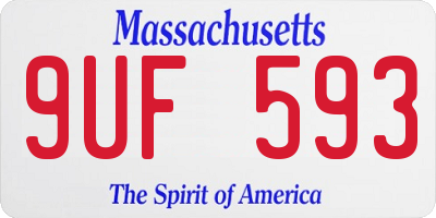 MA license plate 9UF593