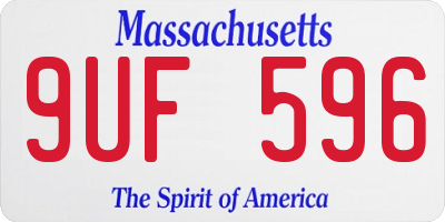MA license plate 9UF596