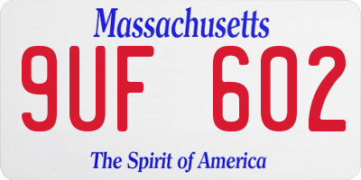 MA license plate 9UF602