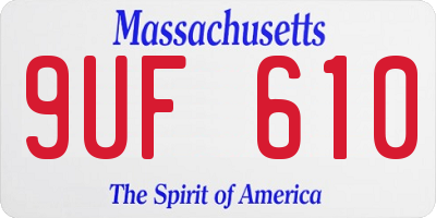 MA license plate 9UF610