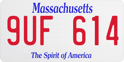 MA license plate 9UF614