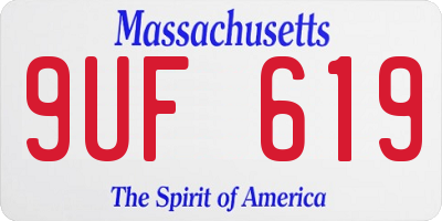 MA license plate 9UF619