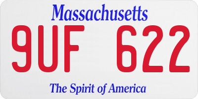 MA license plate 9UF622