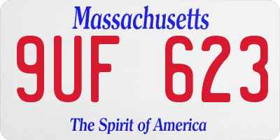 MA license plate 9UF623
