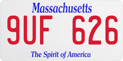 MA license plate 9UF626