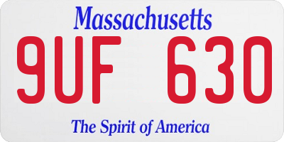 MA license plate 9UF630