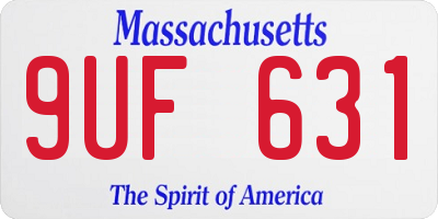 MA license plate 9UF631