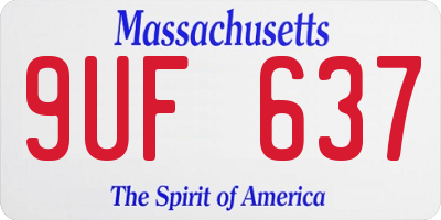 MA license plate 9UF637