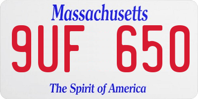 MA license plate 9UF650