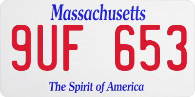MA license plate 9UF653