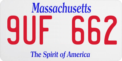 MA license plate 9UF662