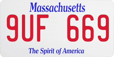 MA license plate 9UF669