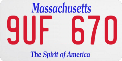 MA license plate 9UF670