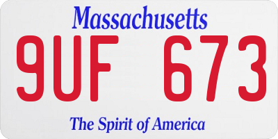 MA license plate 9UF673