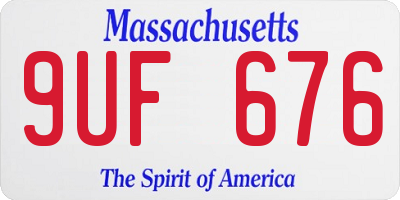 MA license plate 9UF676