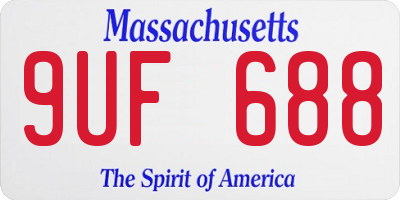 MA license plate 9UF688
