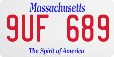 MA license plate 9UF689