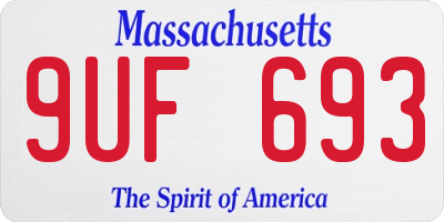 MA license plate 9UF693