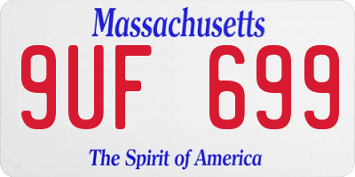 MA license plate 9UF699