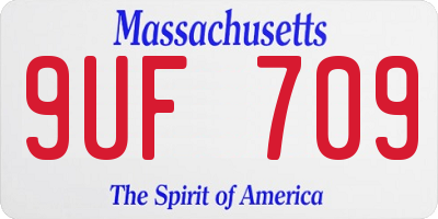 MA license plate 9UF709