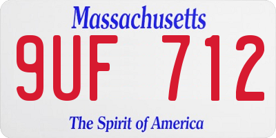 MA license plate 9UF712