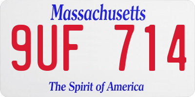 MA license plate 9UF714