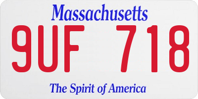 MA license plate 9UF718