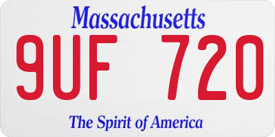 MA license plate 9UF720