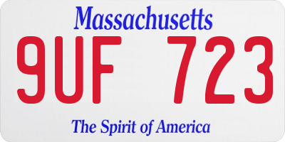 MA license plate 9UF723