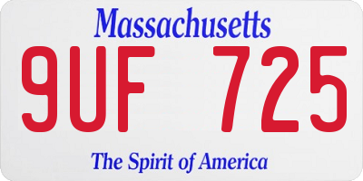 MA license plate 9UF725