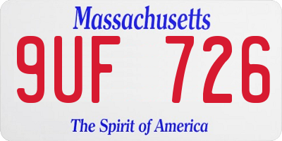 MA license plate 9UF726