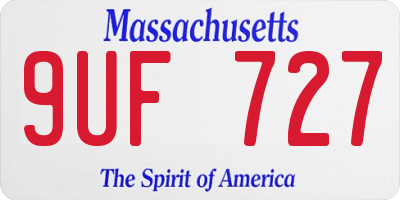 MA license plate 9UF727