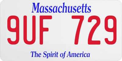 MA license plate 9UF729